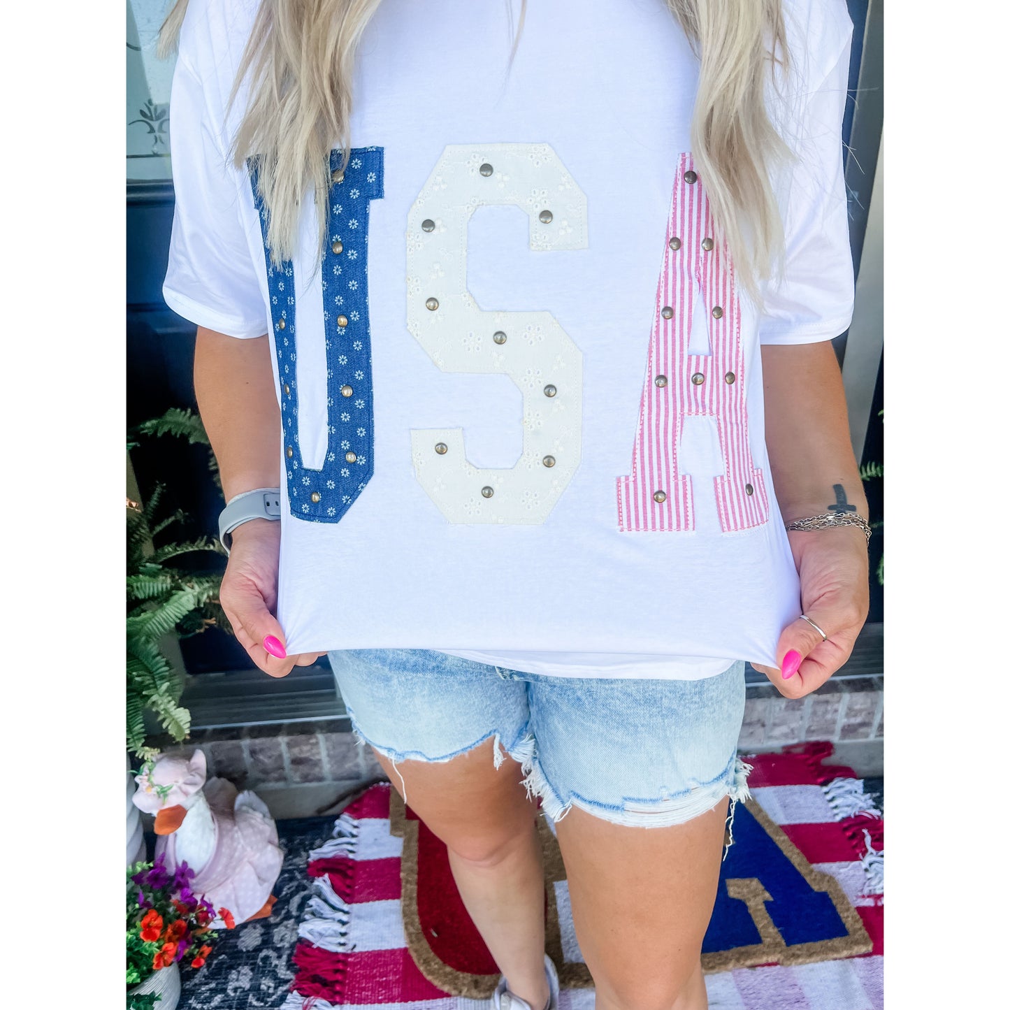 Studded USA Top
