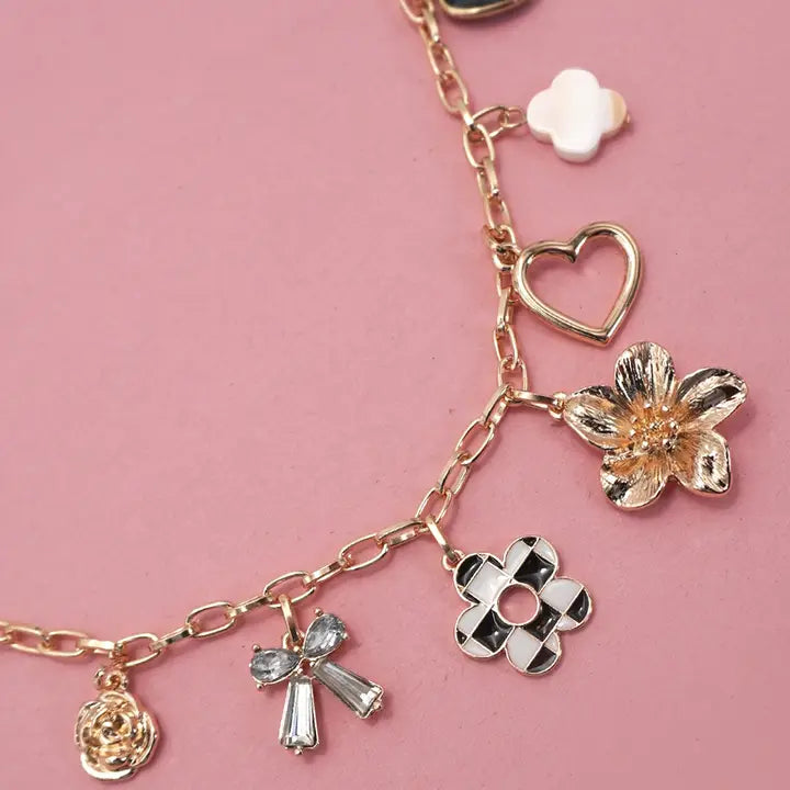 Checkered Charm Necklace
