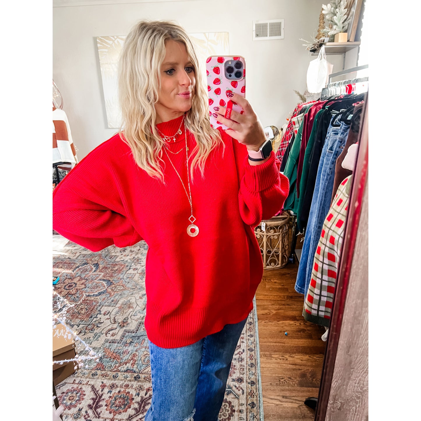 Red Oversized Sweater