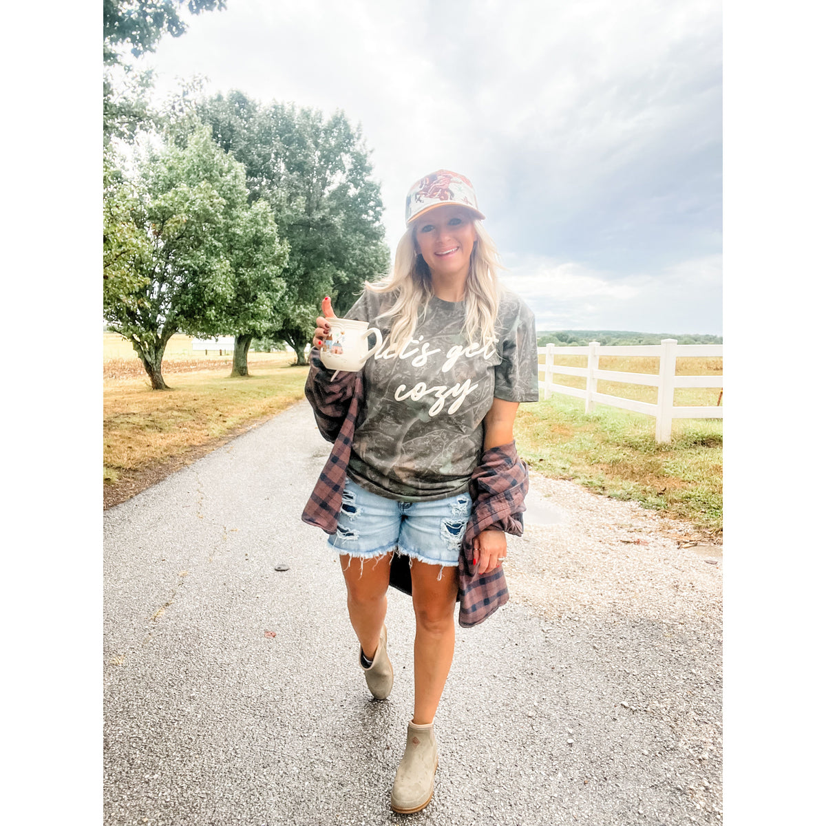Let’s Get Cozy Camo Tee