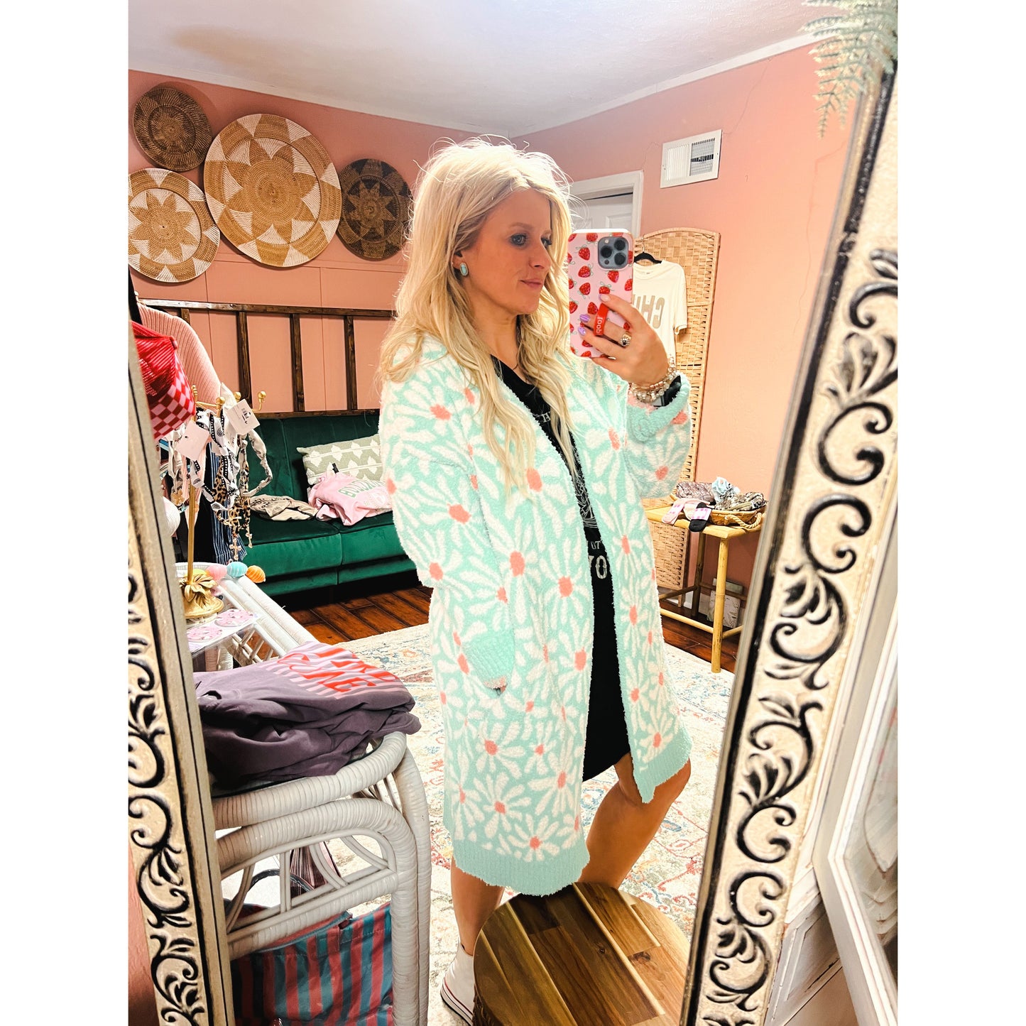 Cloud Cardigan Mint Daisy