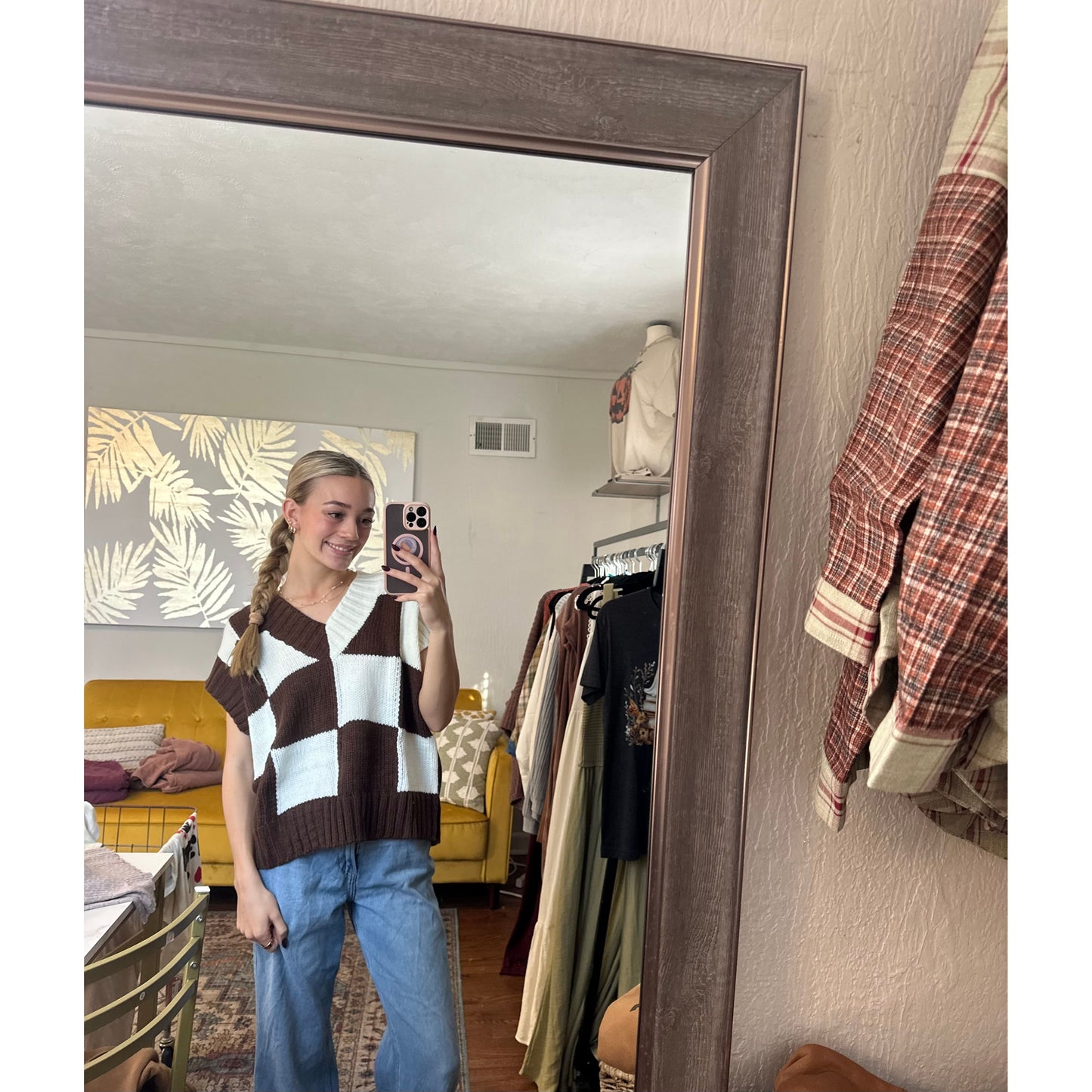 Checkered Sweater Vest