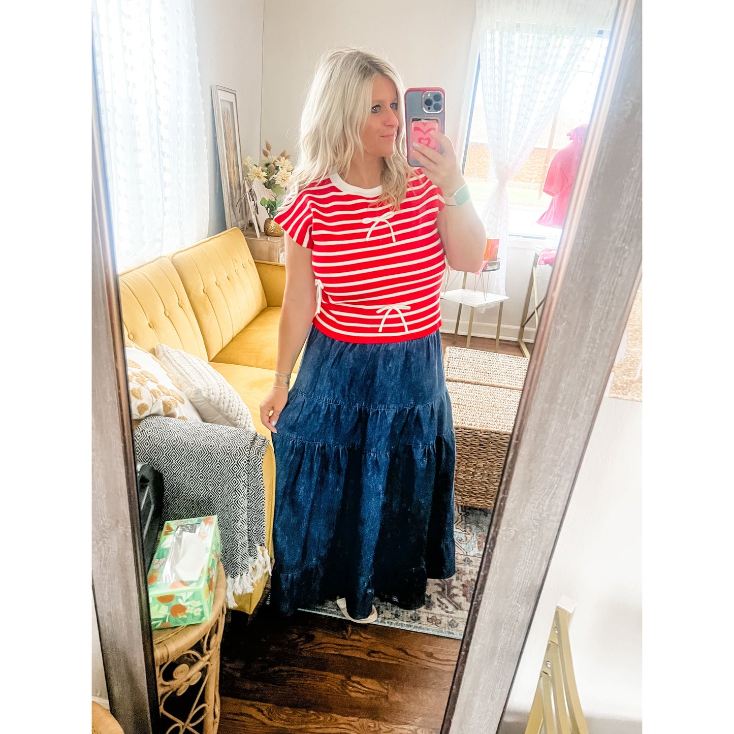 Denim Midi Skirt