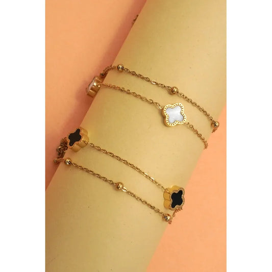 Double Clover Charm Bracelet