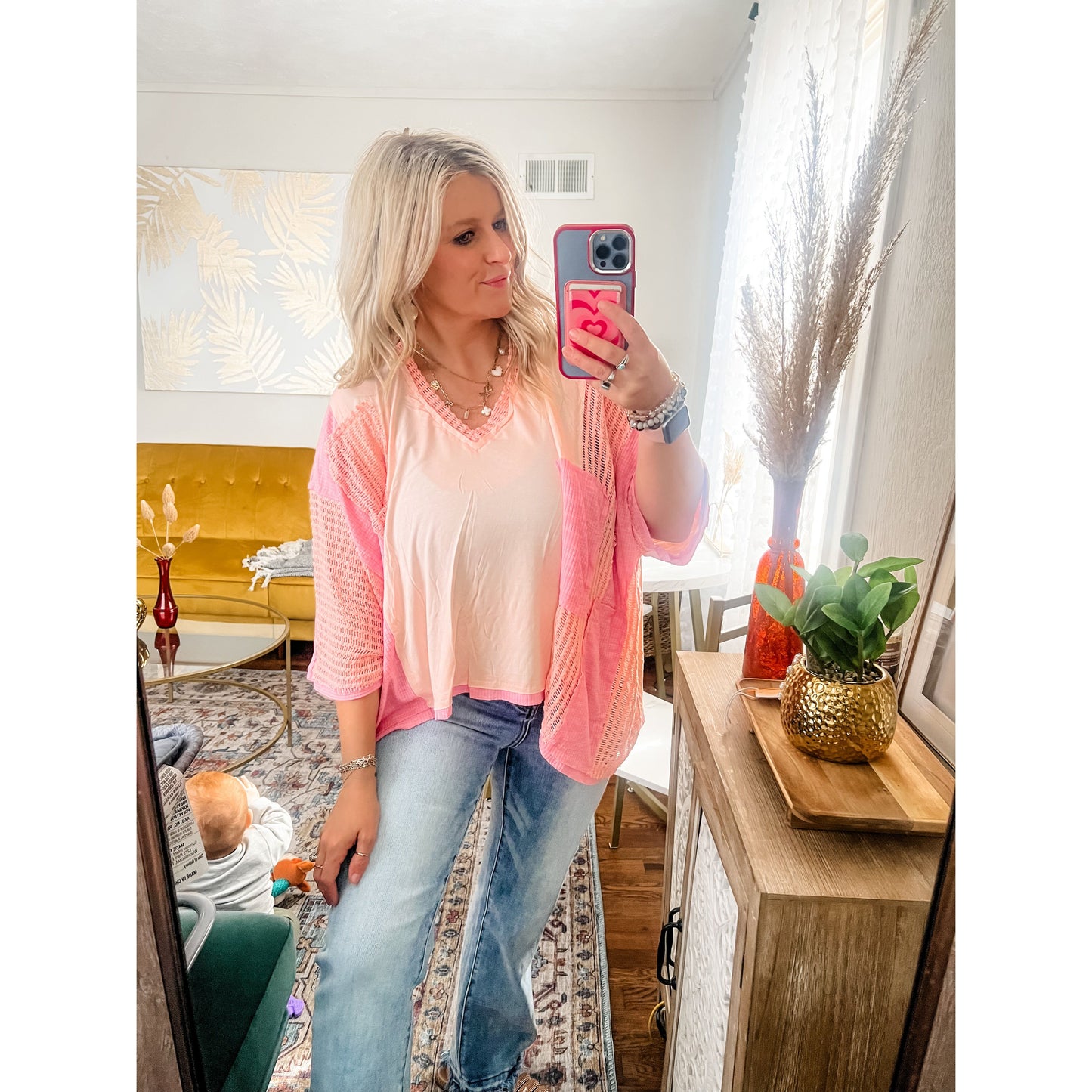 Oversized Contrast Top