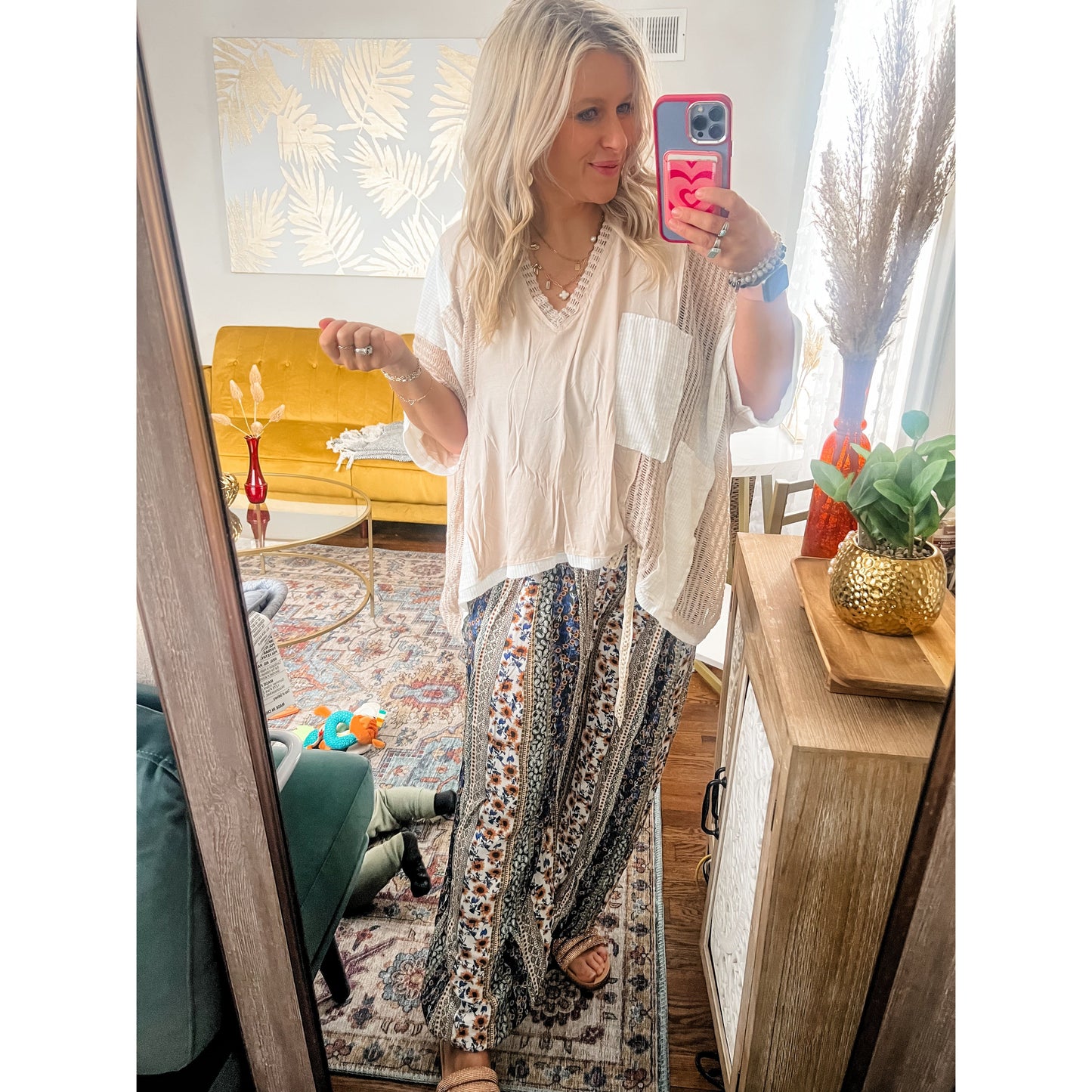 Oversized Contrast Top