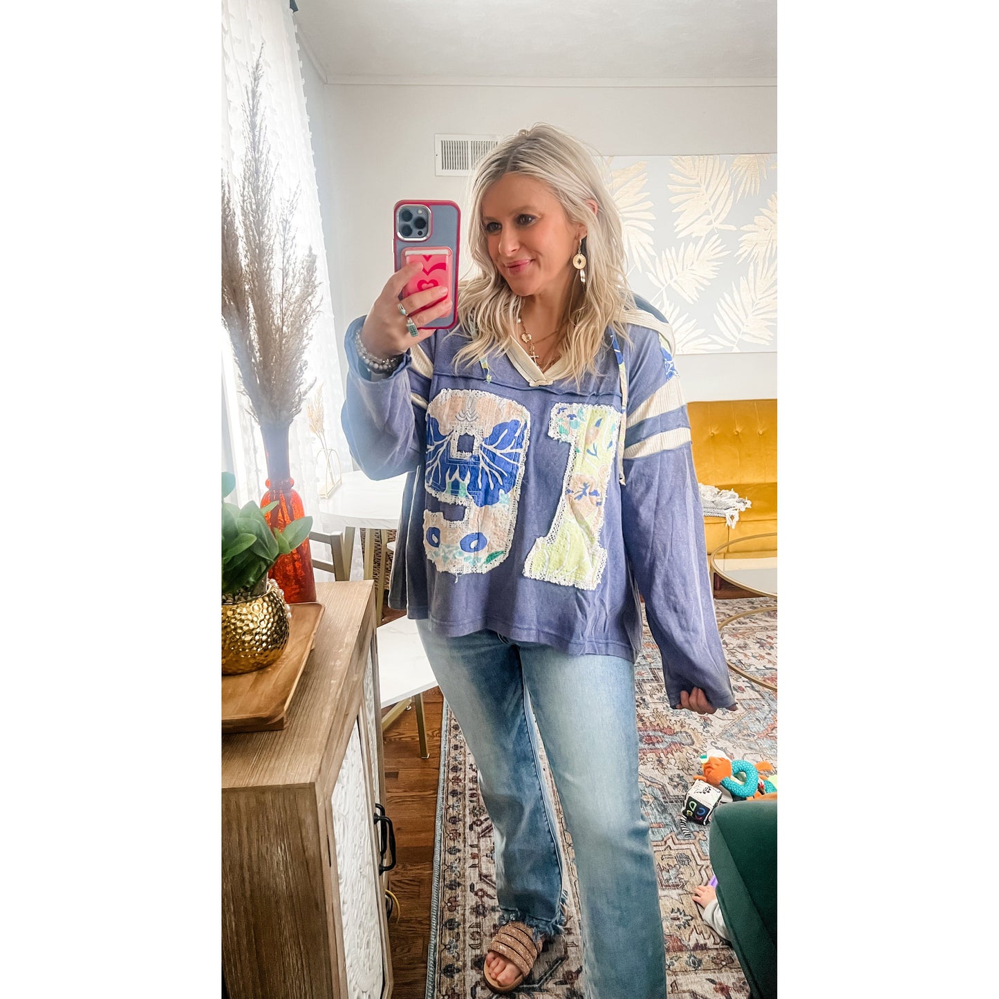 Hooded Number Patch Top