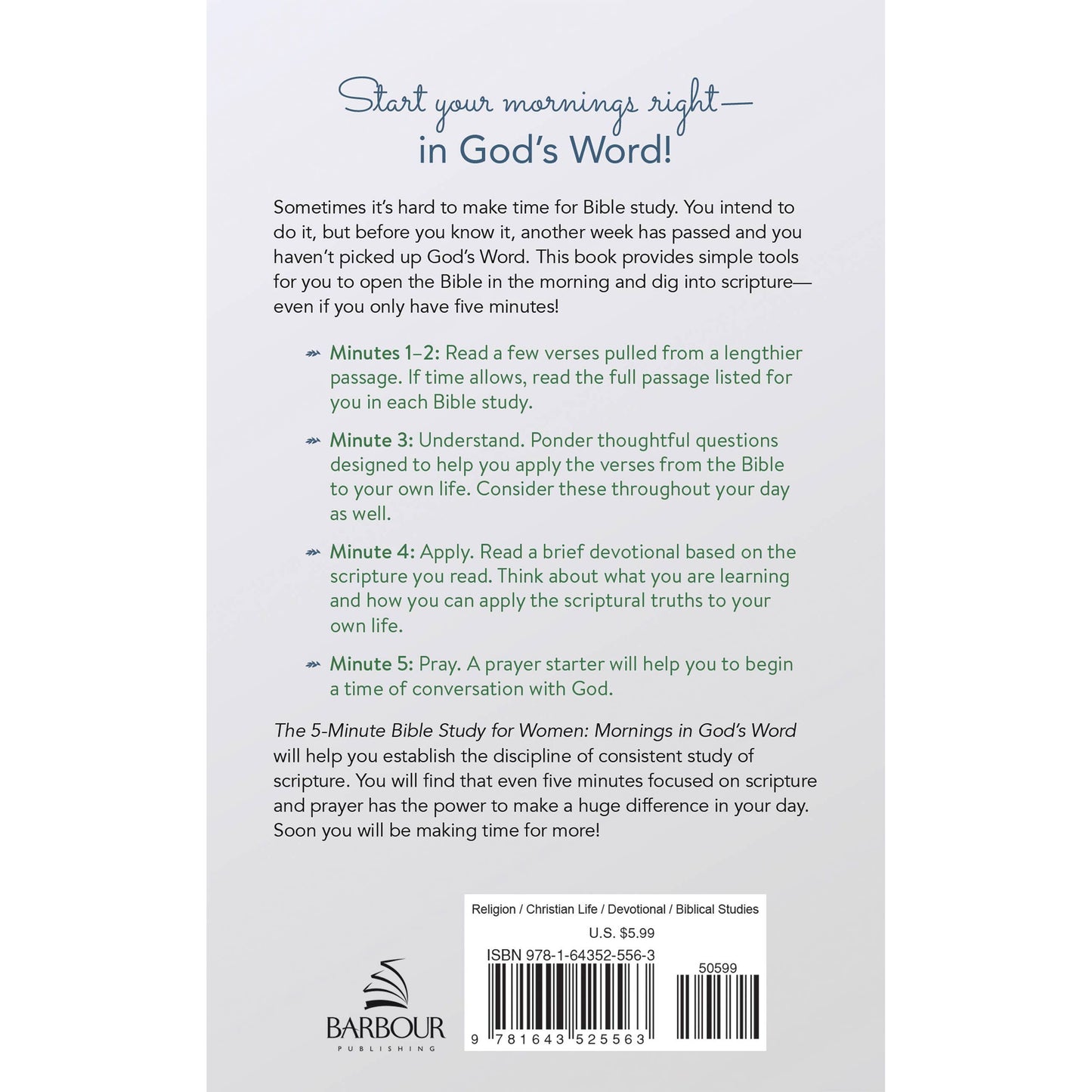 The 5-Minute Bible Study for Women: Mornings in God's Word
