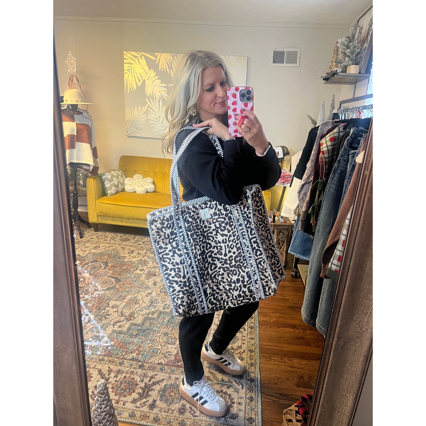 Leopard Quilted Tote Bag