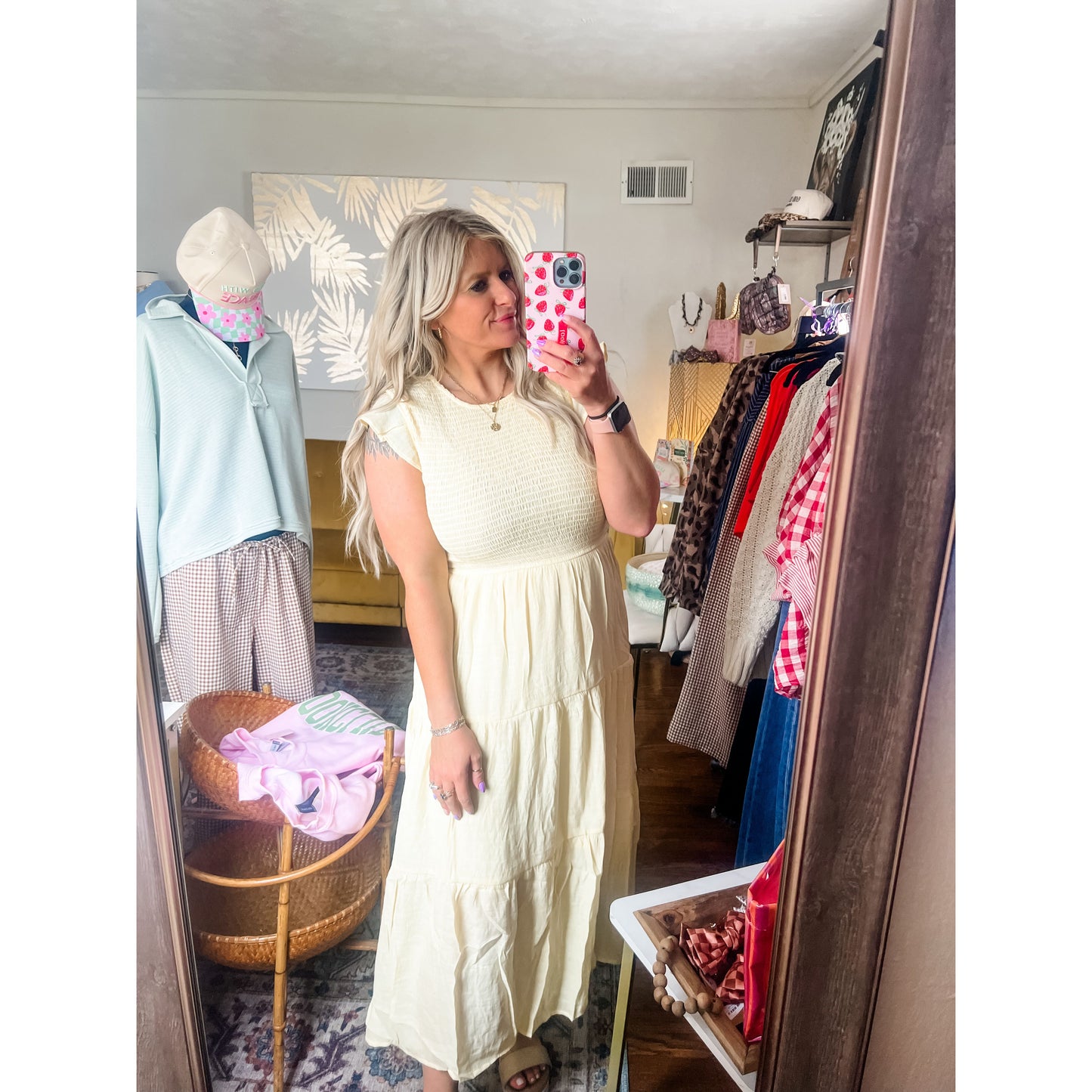 Yellow Smocked Dress