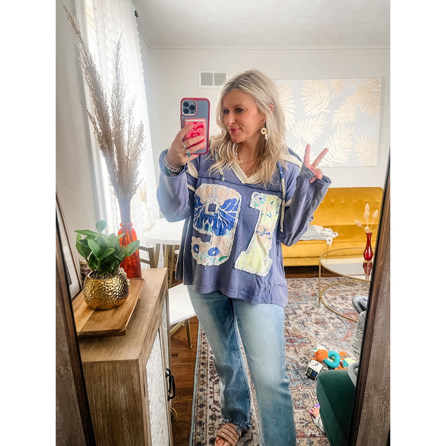 Hooded Number Patch Top