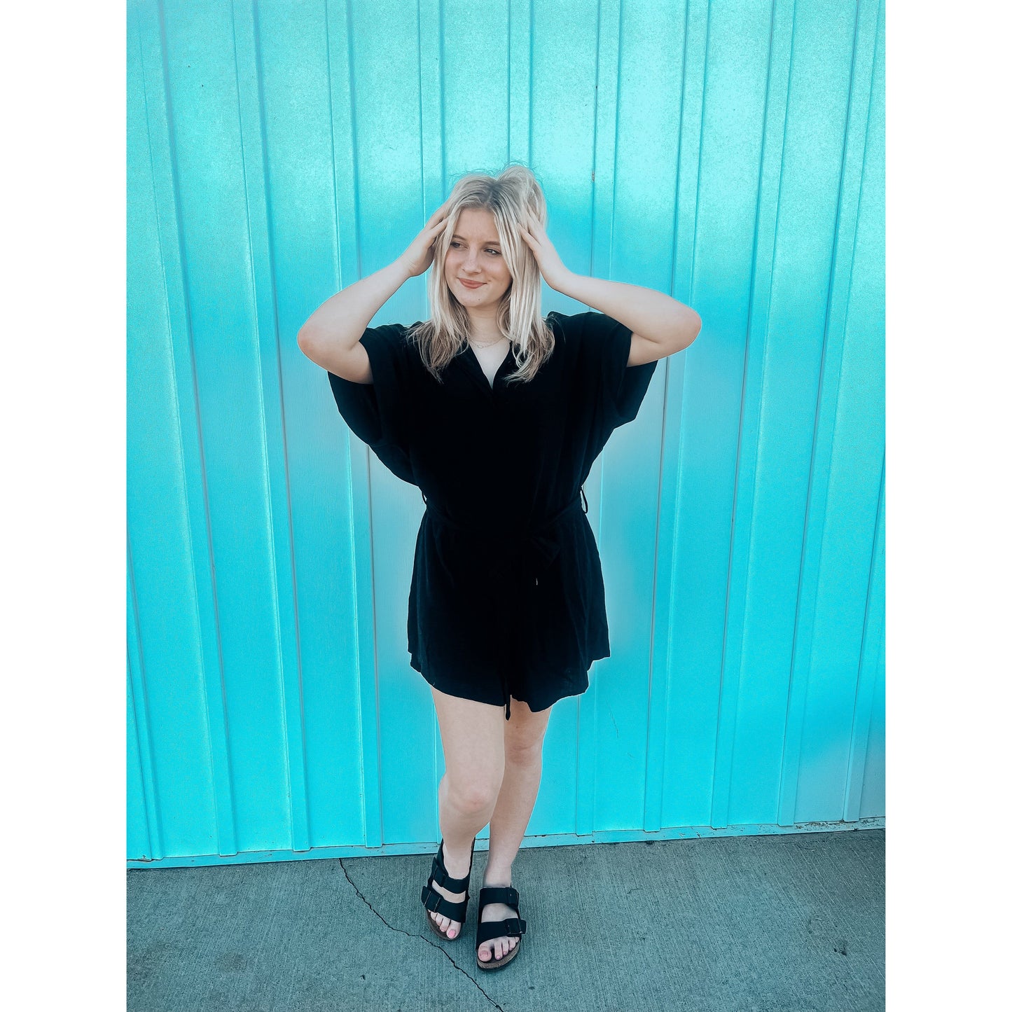 The Linen Black Romper