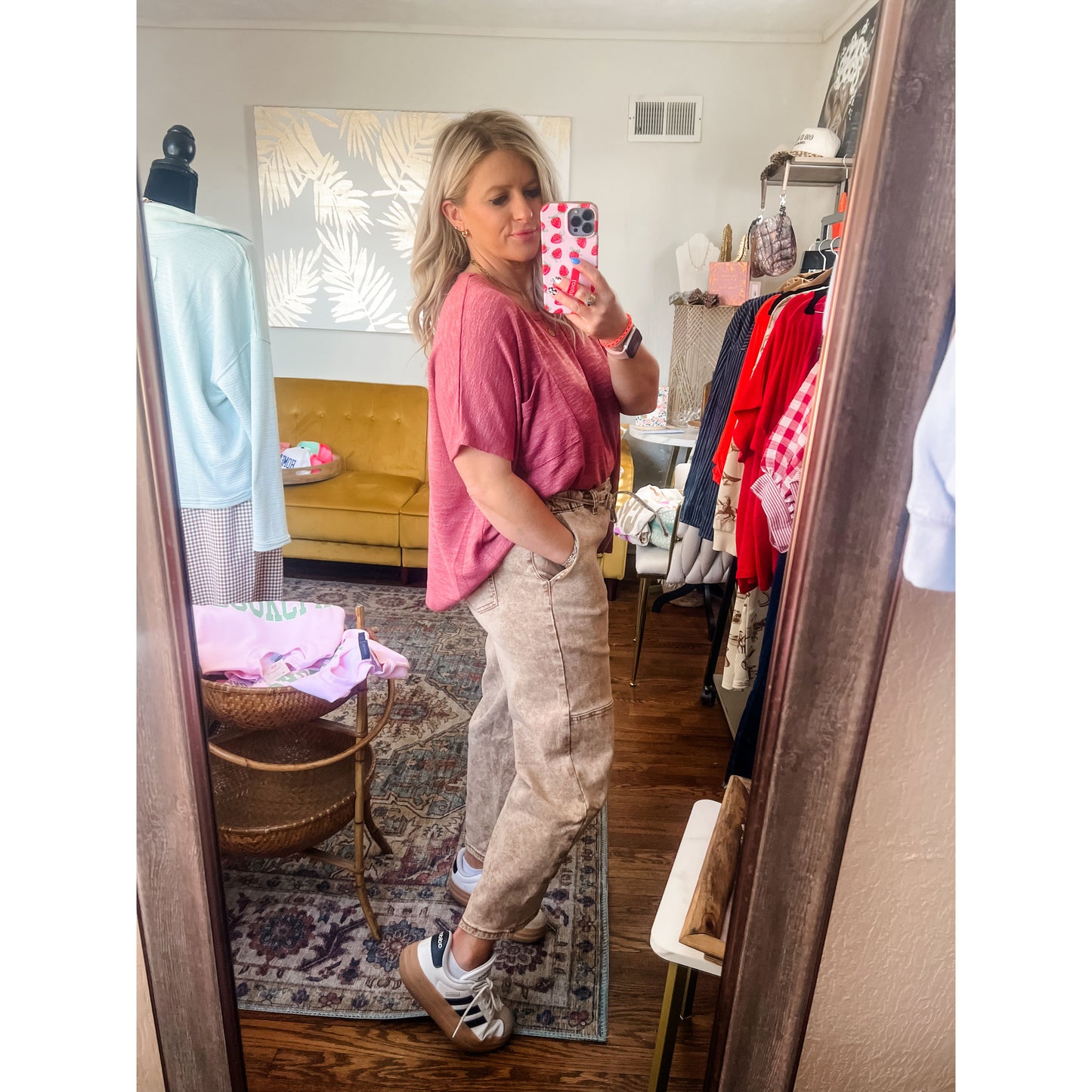 Acid Wash Barrel Pants