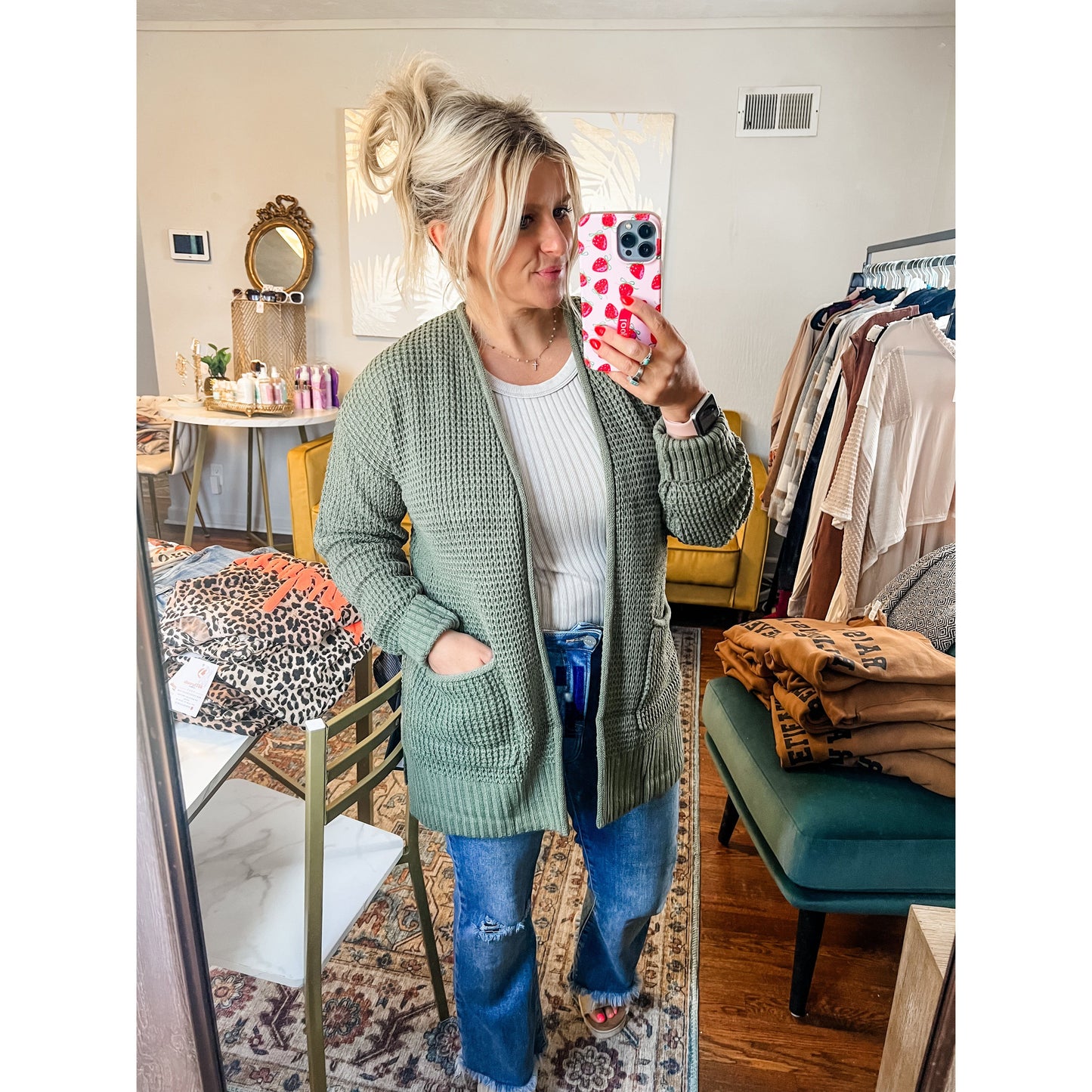 Waffle Knit Cardi