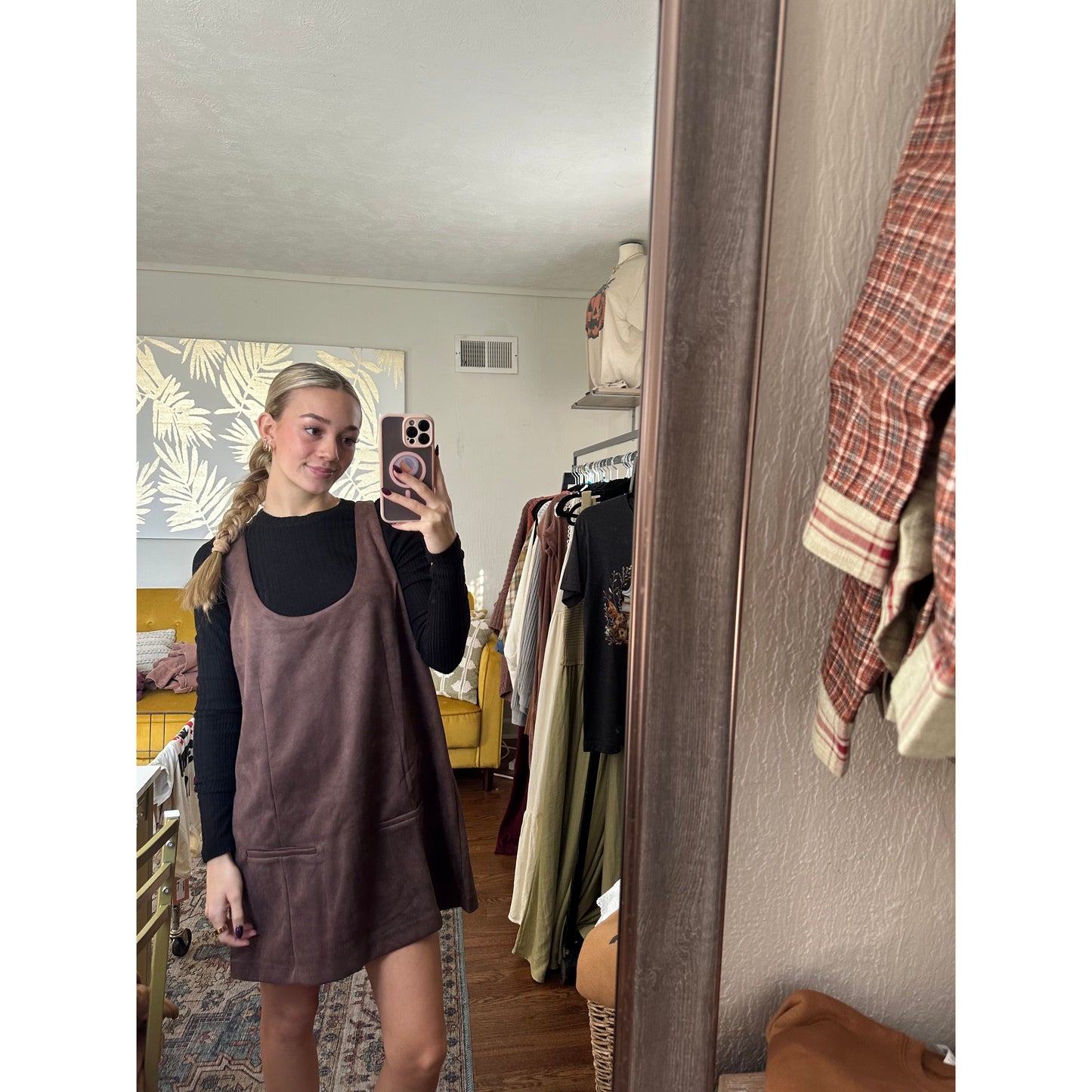 Suede Shift Dress