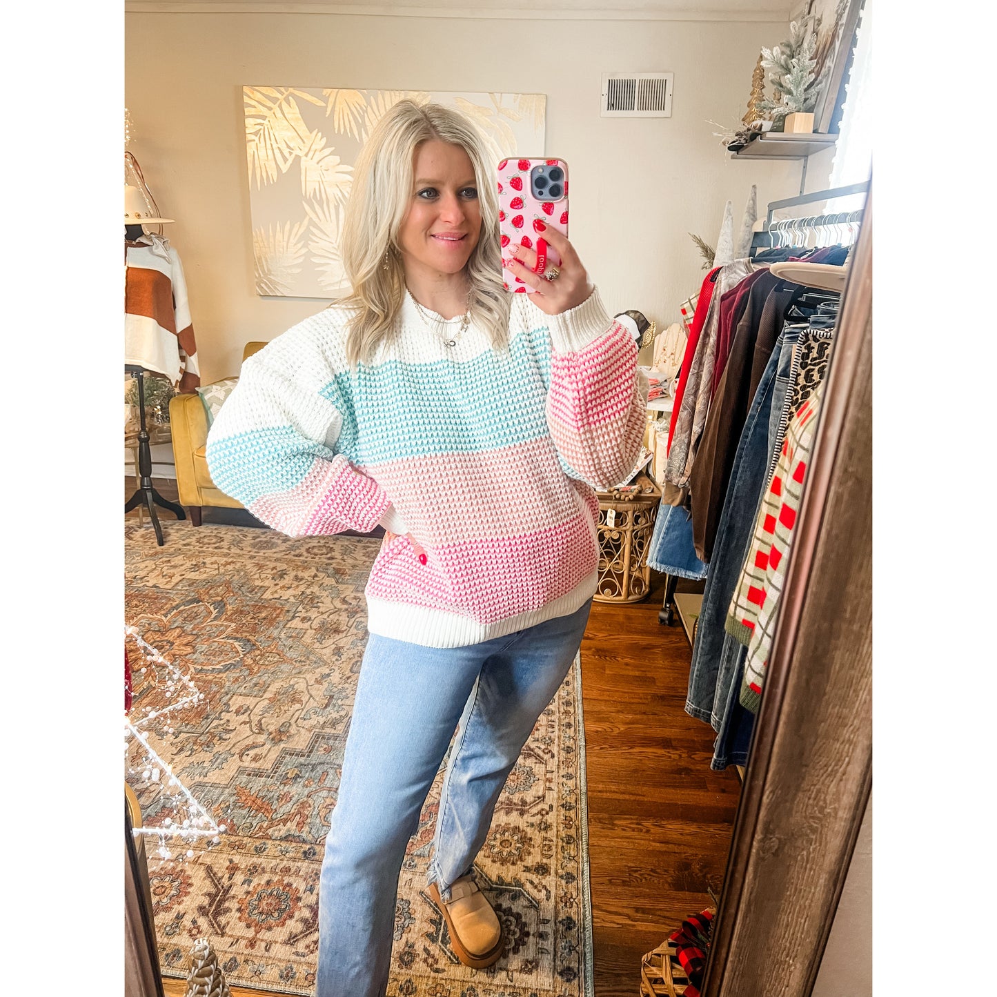 Oversized Color BlockSweater