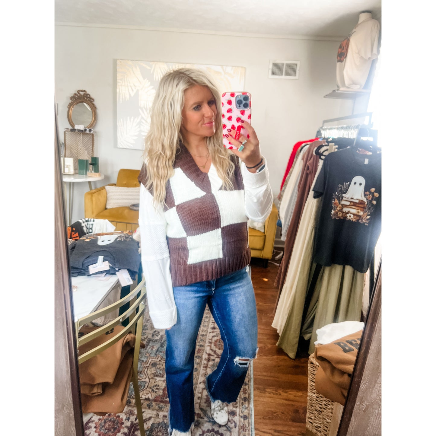 Checkered Sweater Vest