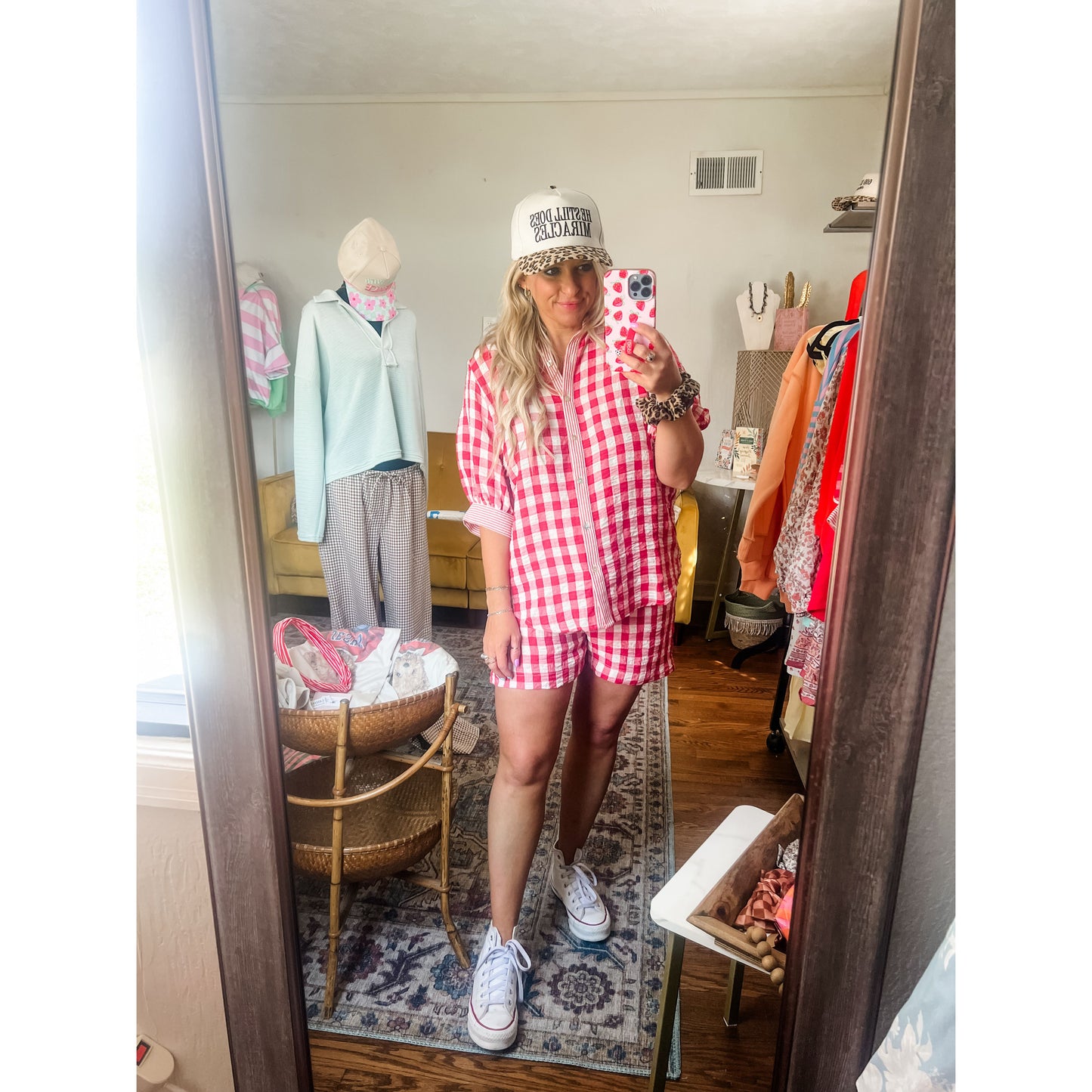 Checkered Shirt & Shorts Set