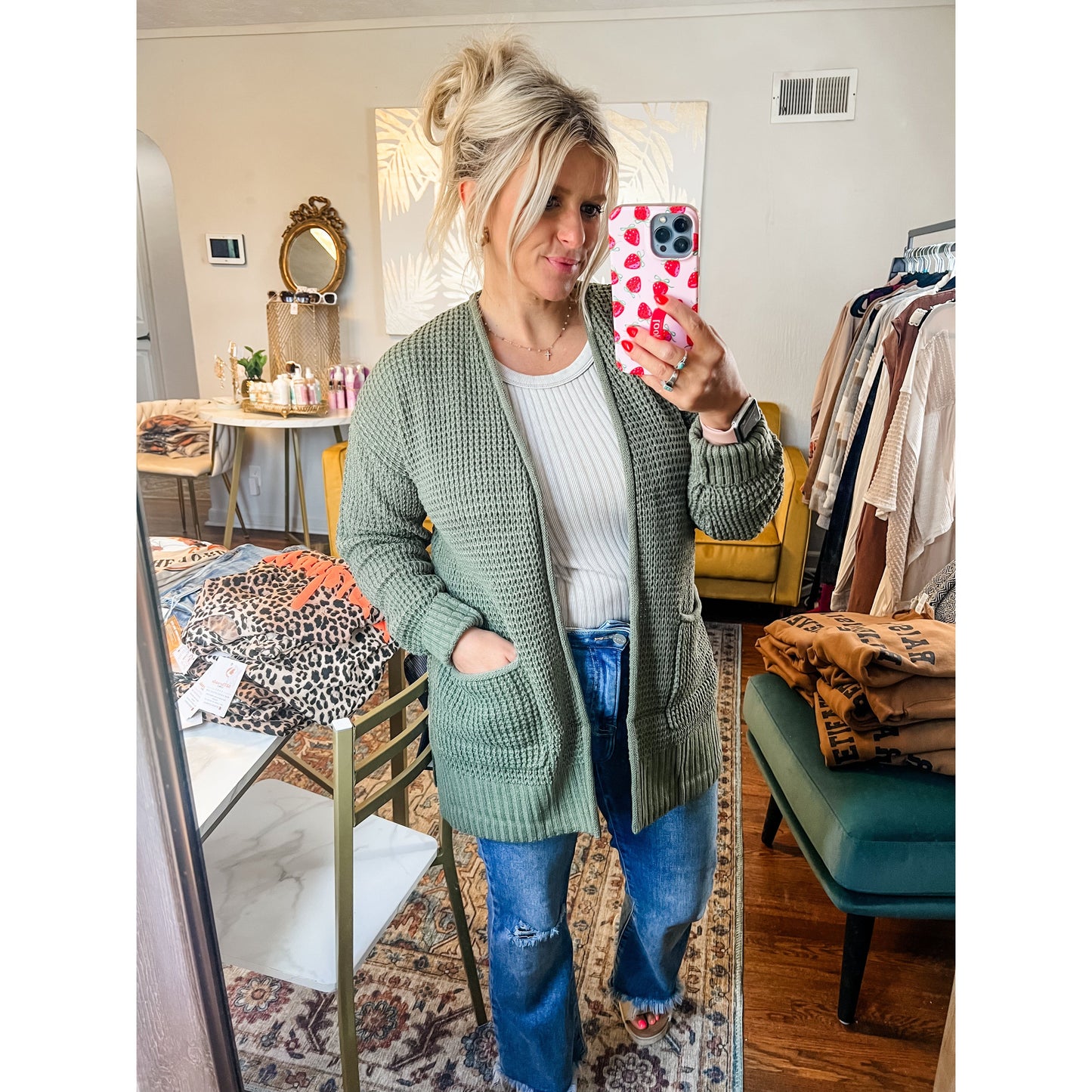 Waffle Knit Cardi