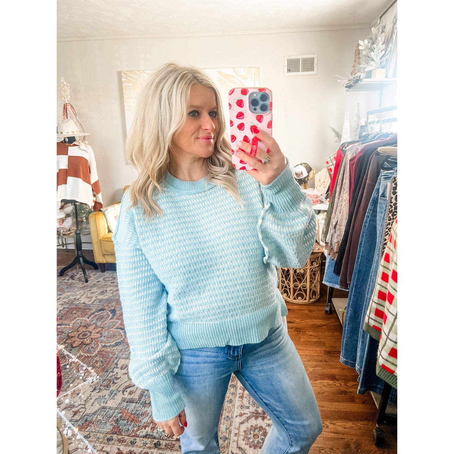 Sage Two Tone Sweater