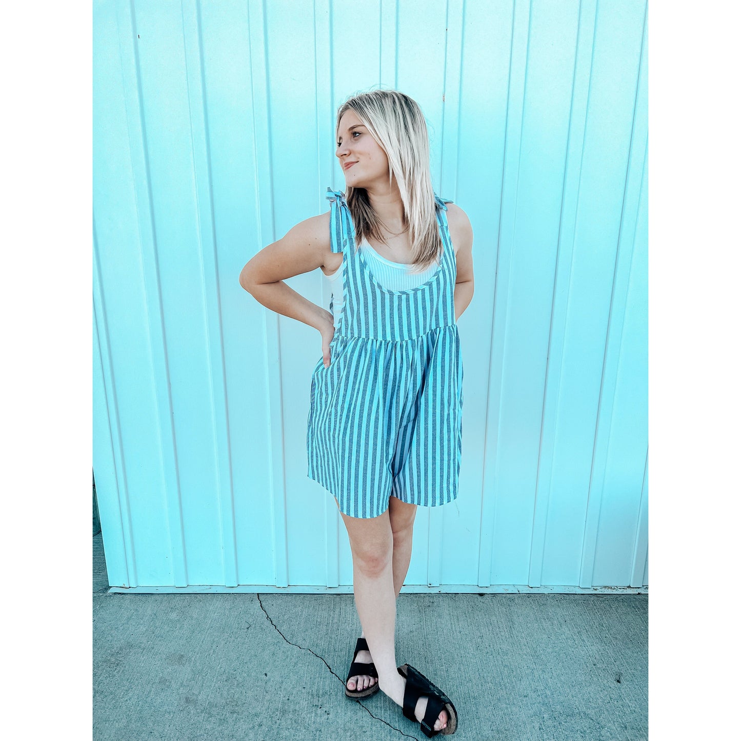 Stripes and Bows Romper