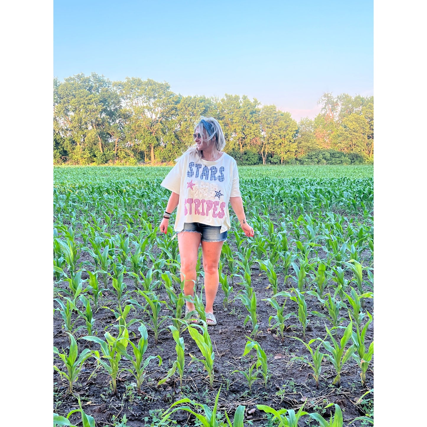 Stars and Stripes Patchwork Top