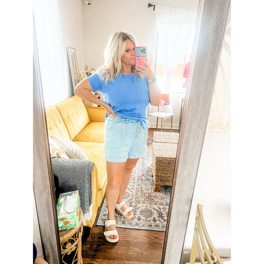 Chambray Pinstripe Shorts