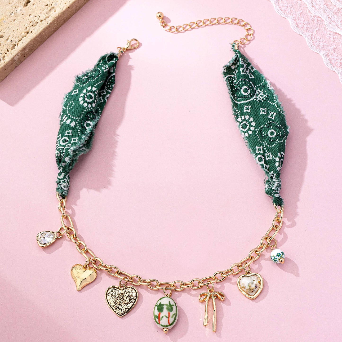 Porcelain Scarf Charm Necklace