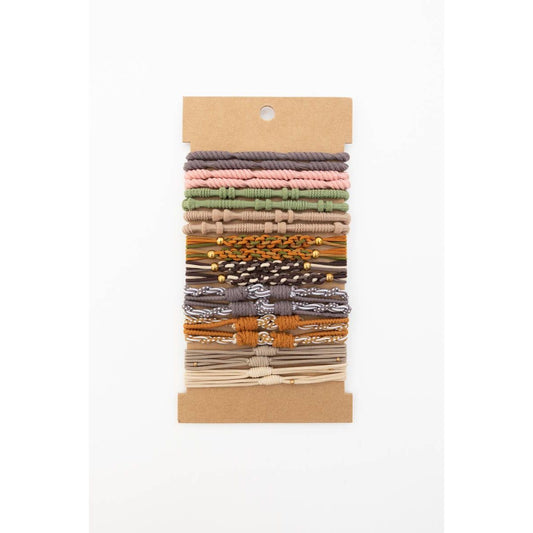 Retro Bohemian Stackable Hair Tie Bracelet Set ☮️