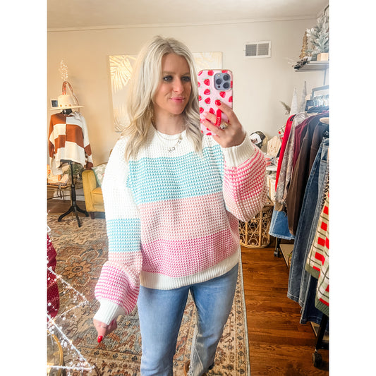 Oversized Color BlockSweater