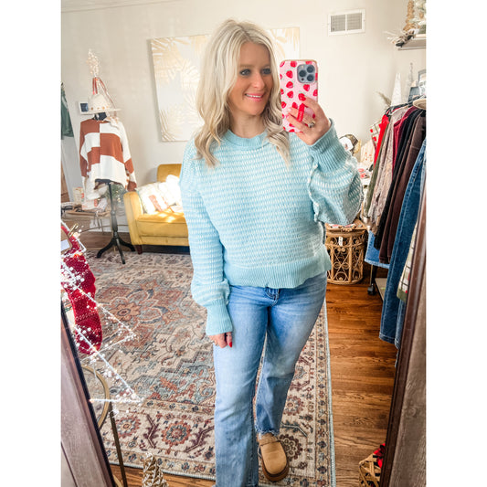 Sage Two Tone Sweater