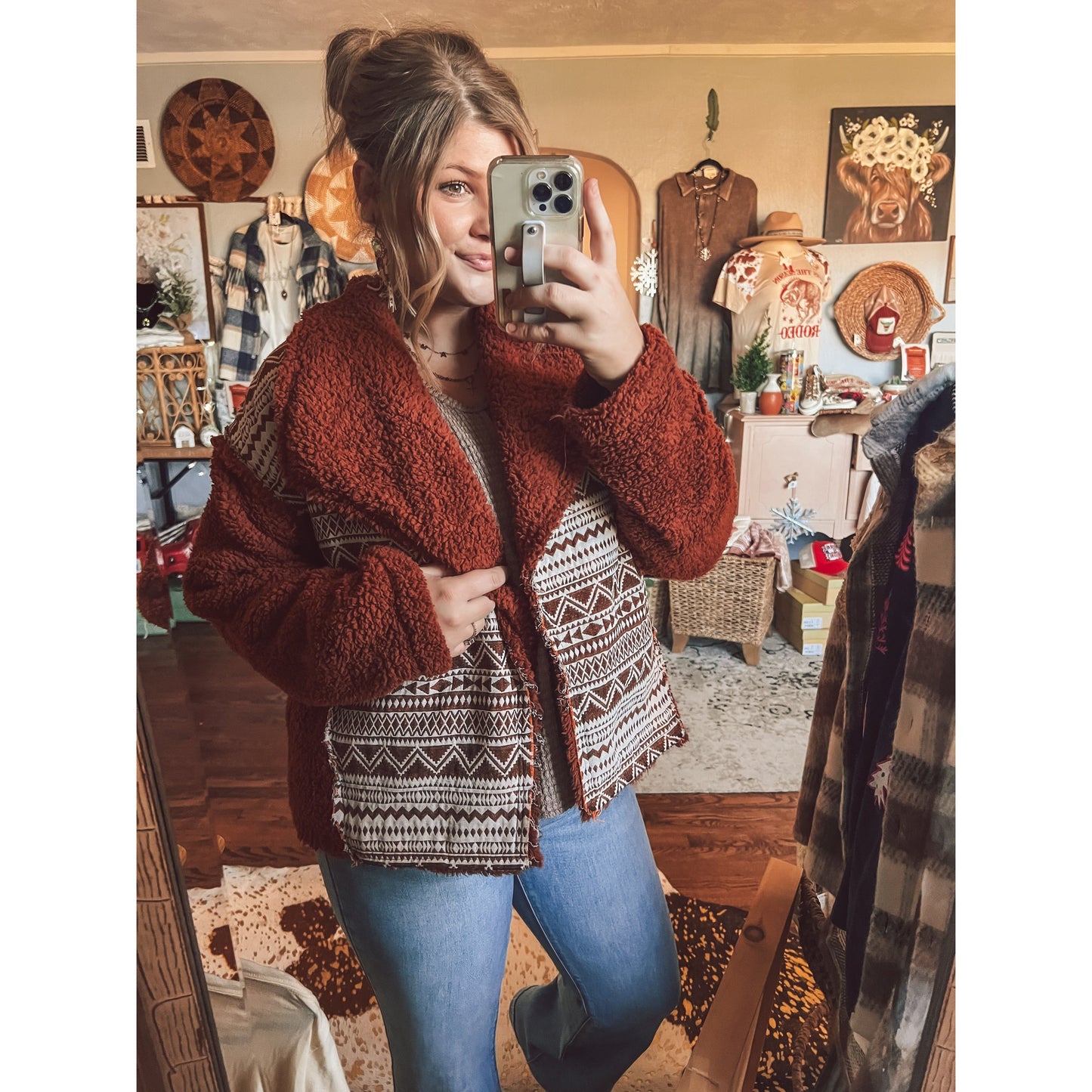 Rust Aztec Sherpa