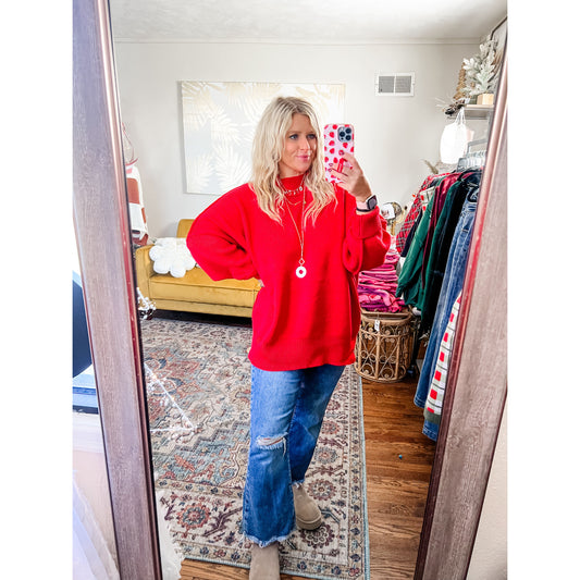 Red Oversized Sweater