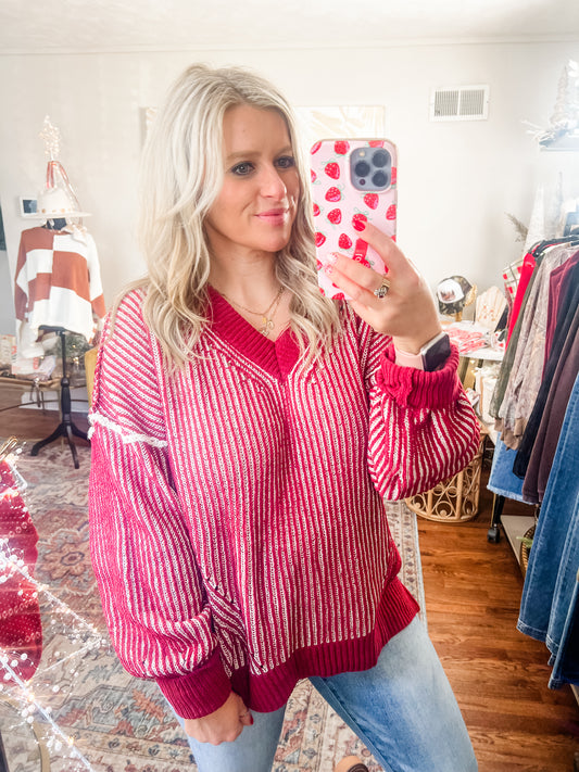 Oversized Two Tone Sweater