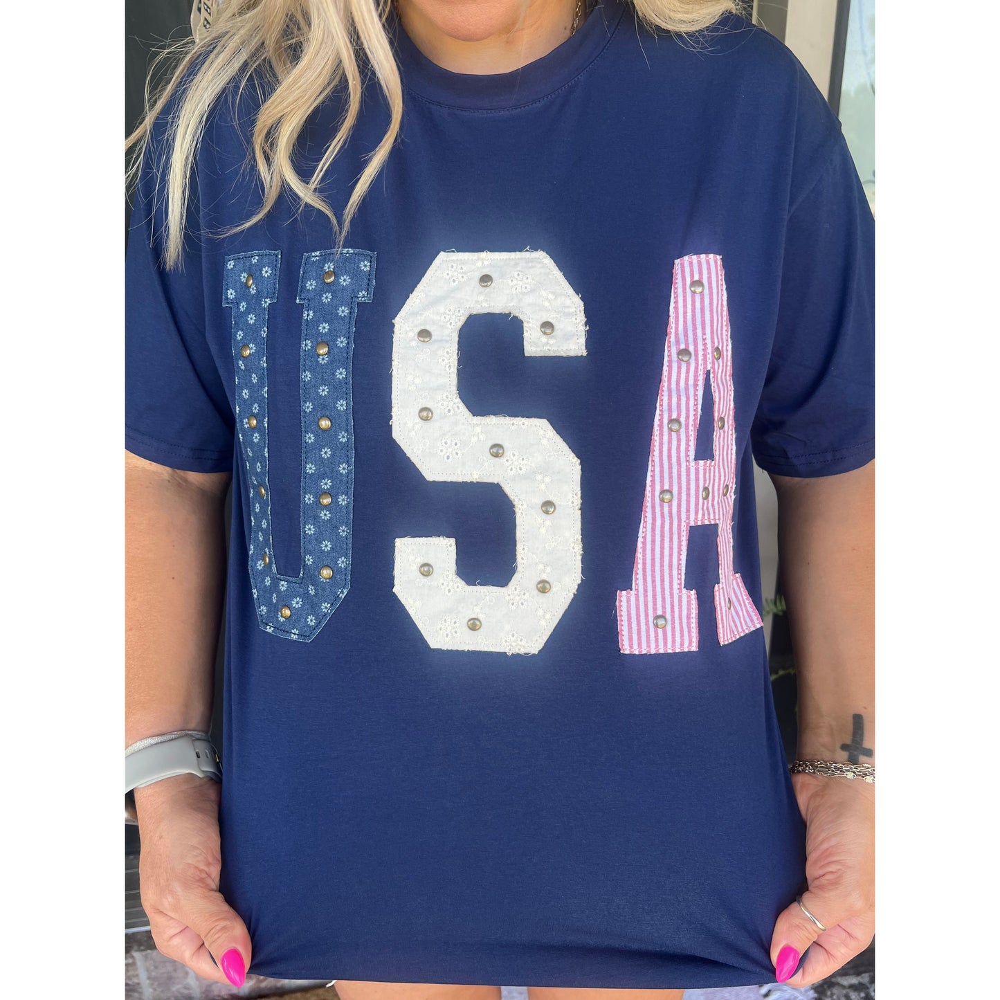 Studded USA Top