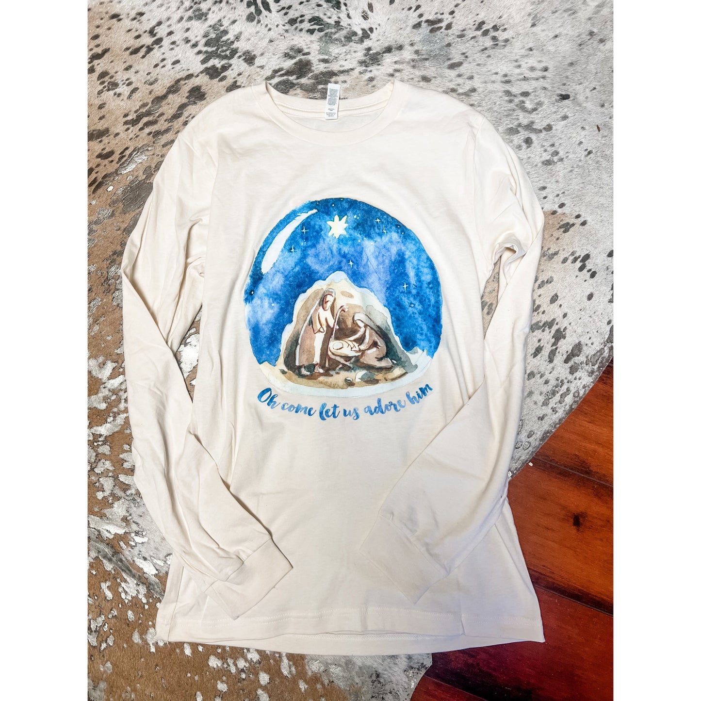 Oh Come Let Us Adore Him Long Sleeve Tee