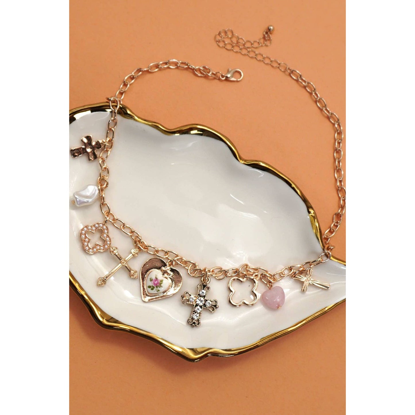 Spring Cross Charm Necklace