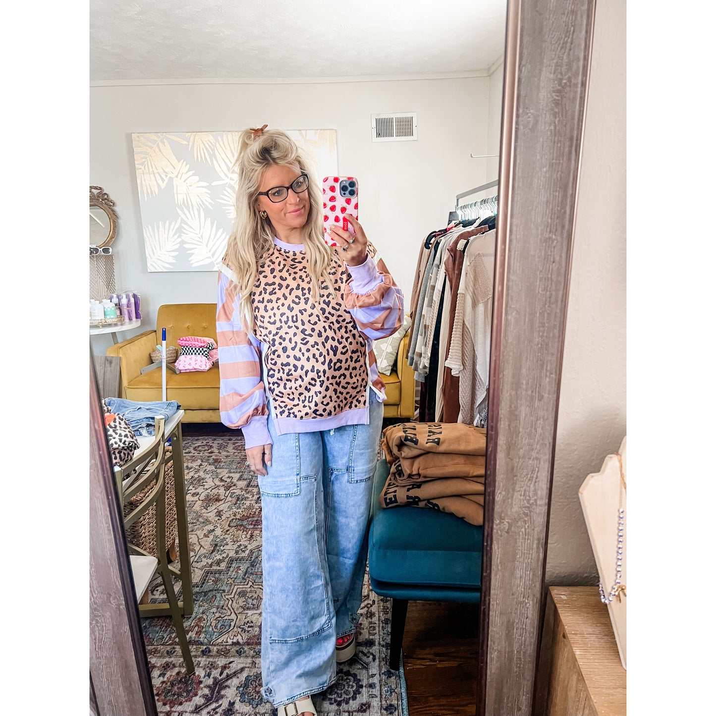 Leopard and Stripes Sweatshirt
