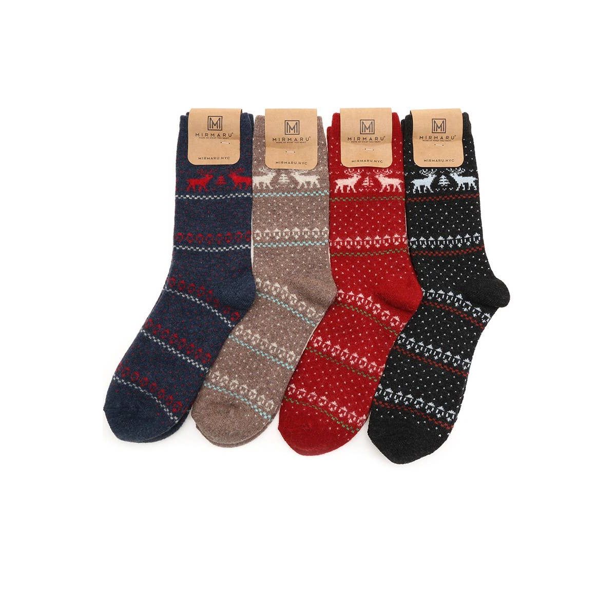 Reindeer Wool Blend Crew Socks