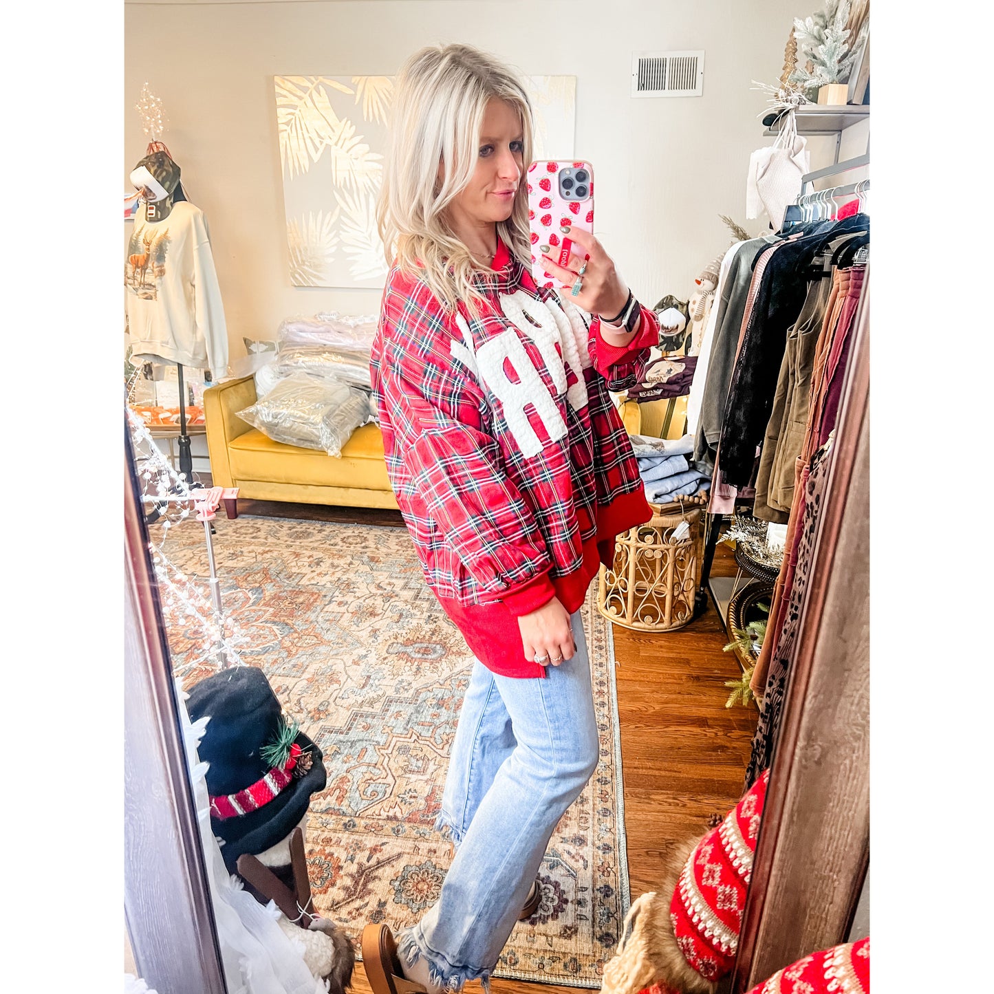 Plaid Merry Patch Sweatshirt