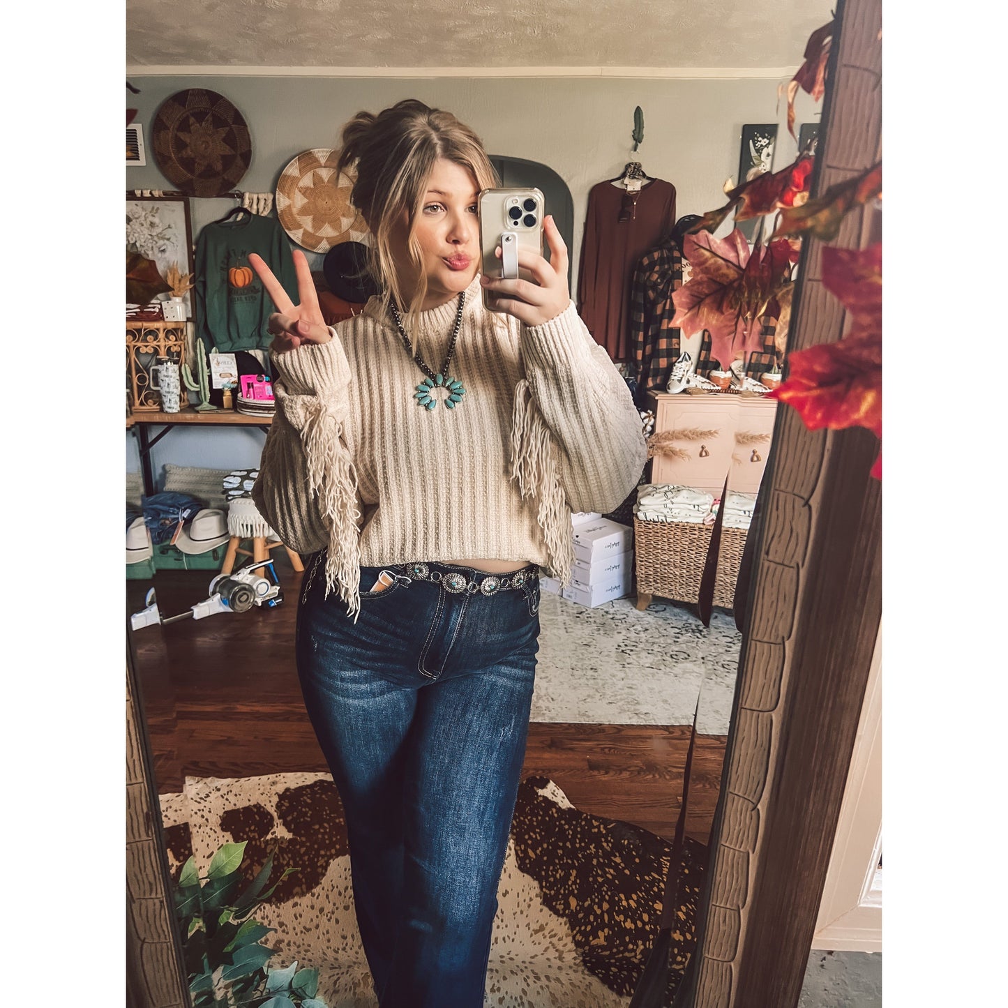 Western Fringe Sweater