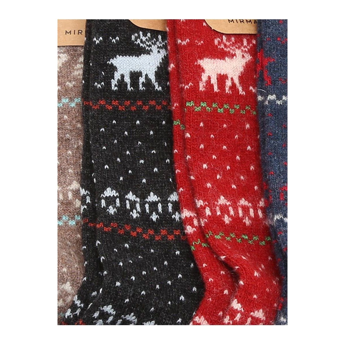 Reindeer Wool Blend Crew Socks