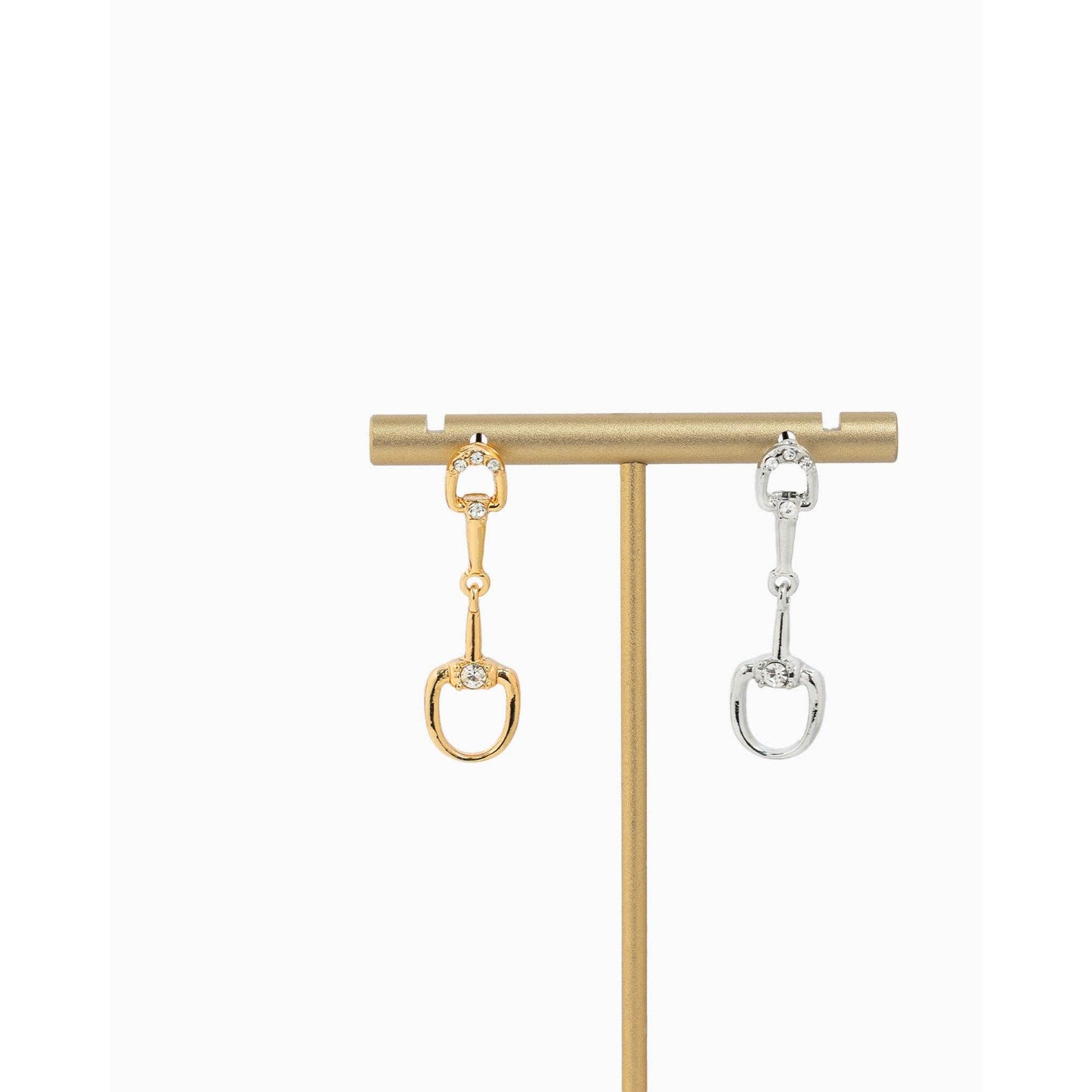 Western Horsebit Drop Stone Earrings