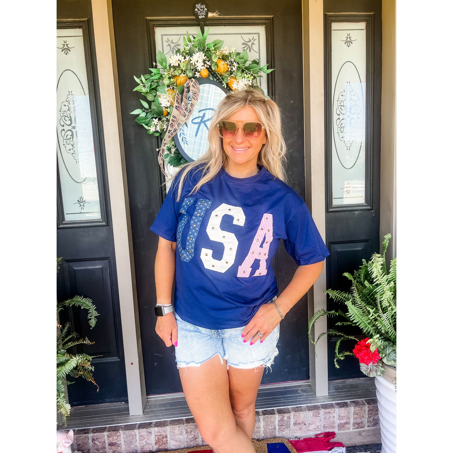 Studded USA Top
