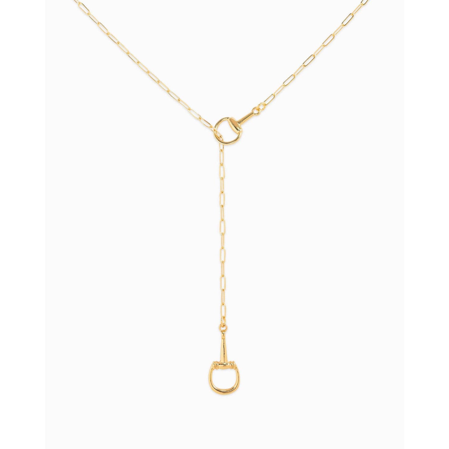 Horsebit Y-Drop Lariat Necklace