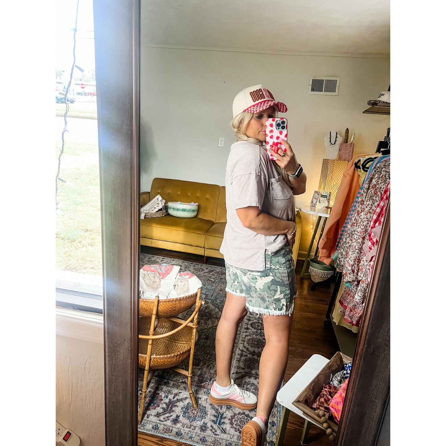 Camo Denim Shorts