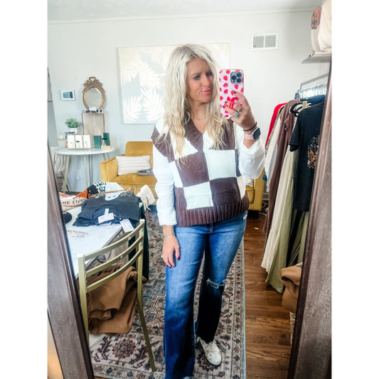 Checkered Sweater Vest