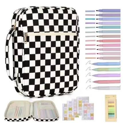 Corded Checkered Bible Case Sets