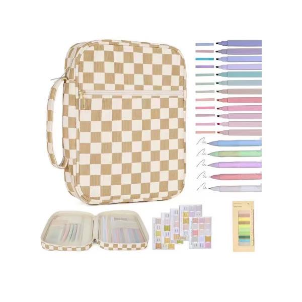 Corded Checkered Bible Case Sets