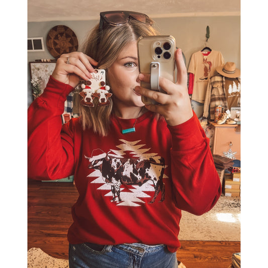 Christmas Cow Sweatshirt